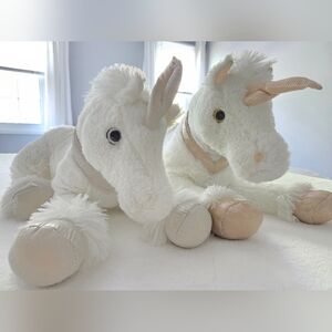 U Choose 1 Dan Dee Plush White 26" Unicorn - Gold OR Silver